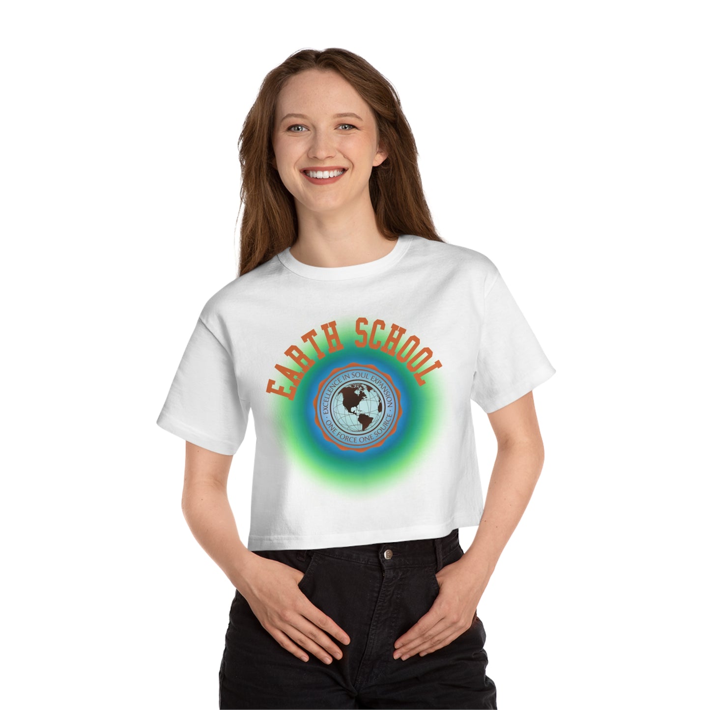 Earth School Glow Champion Women's Heritage Cropped T-Shirt