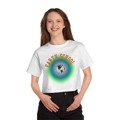 Earth School Glow Champion Women's Heritage Cropped T-Shirt