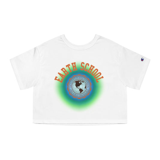 Earth School Glow Champion Women's Heritage Cropped T-Shirt